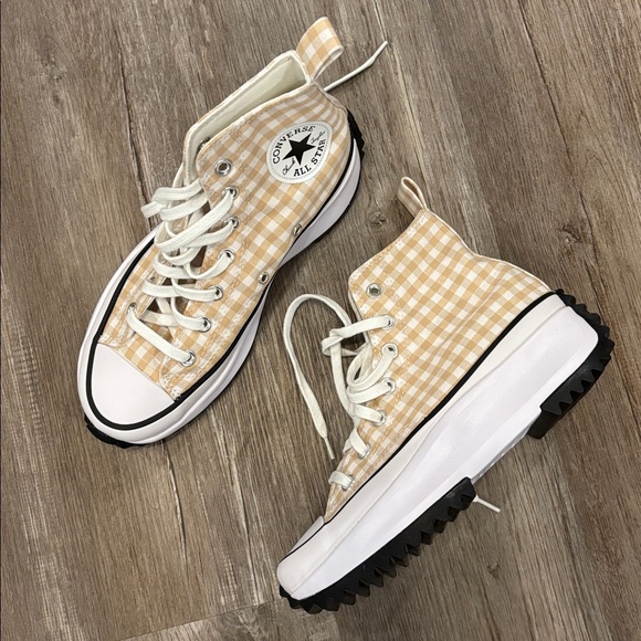 Converse Shoes - New Converse High-Top Sneakers in Cream Gingham